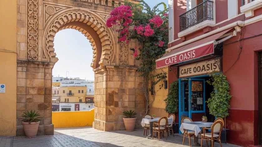 Melilla oude stad, vesting en mediterrane waterkant op de Noord-Afrikaanse kust