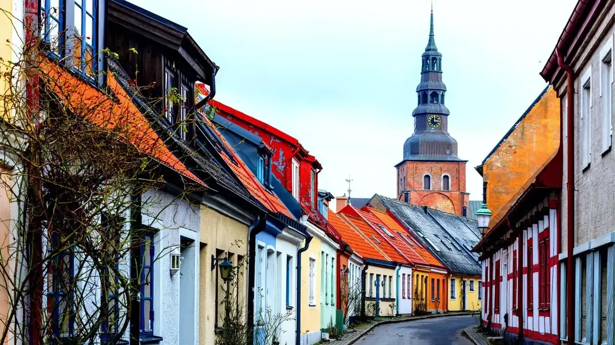 Ystad oude stad, haven en zuidelijke Zweedse kust