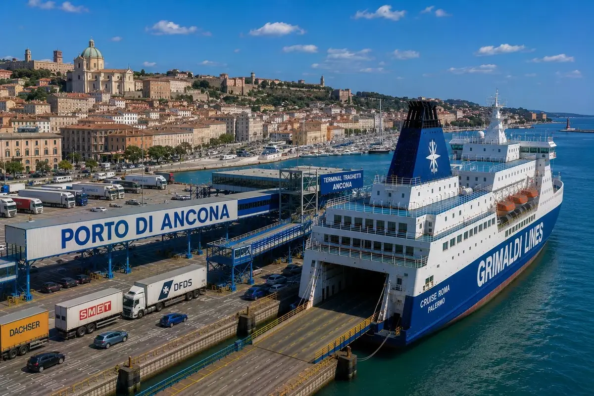 Passagiersveerboothaven bij Ancona op de Adriatische kust