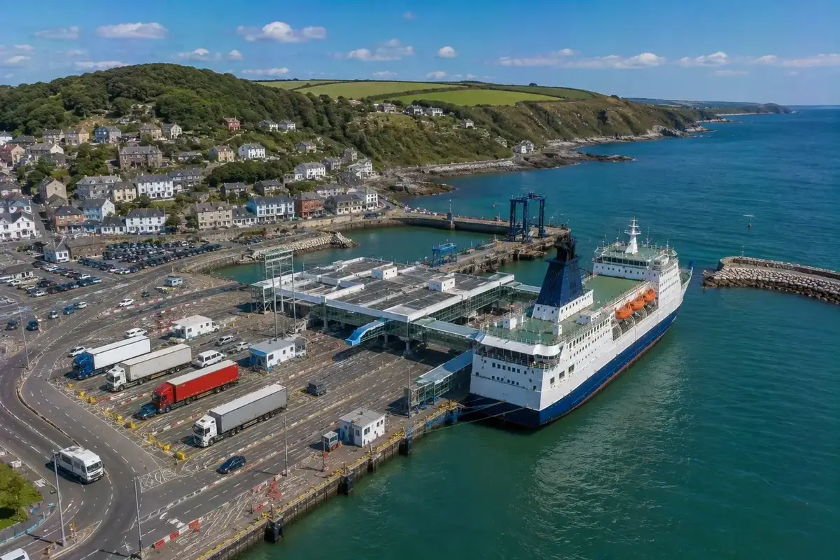 Fishguard Haven passagiersveerbootterminal bij Goodwick in Pembrokeshire