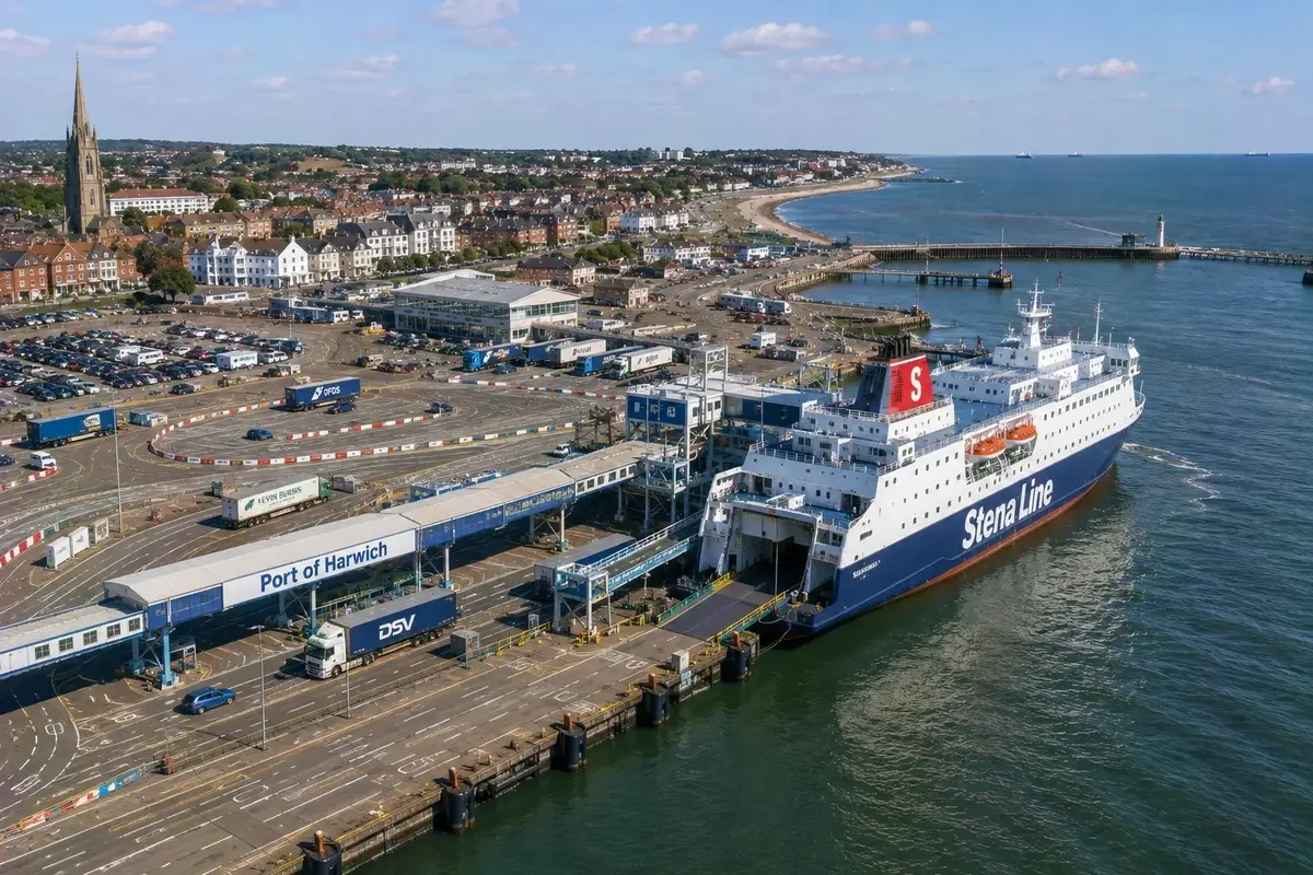 Harwich Internationale veerboothaven bij Parkeston Quay in Essex
