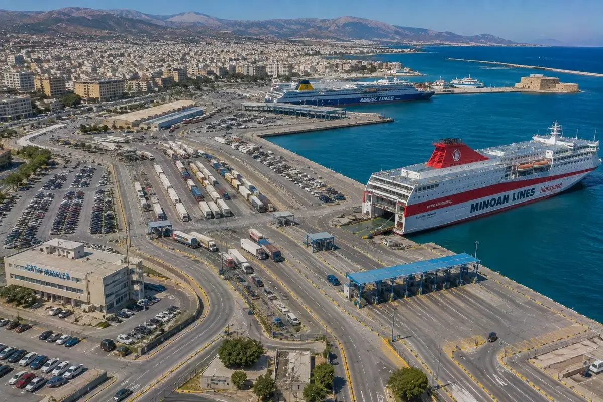 Heraklion passagiersveerboothaven op Kreta, Griekenland