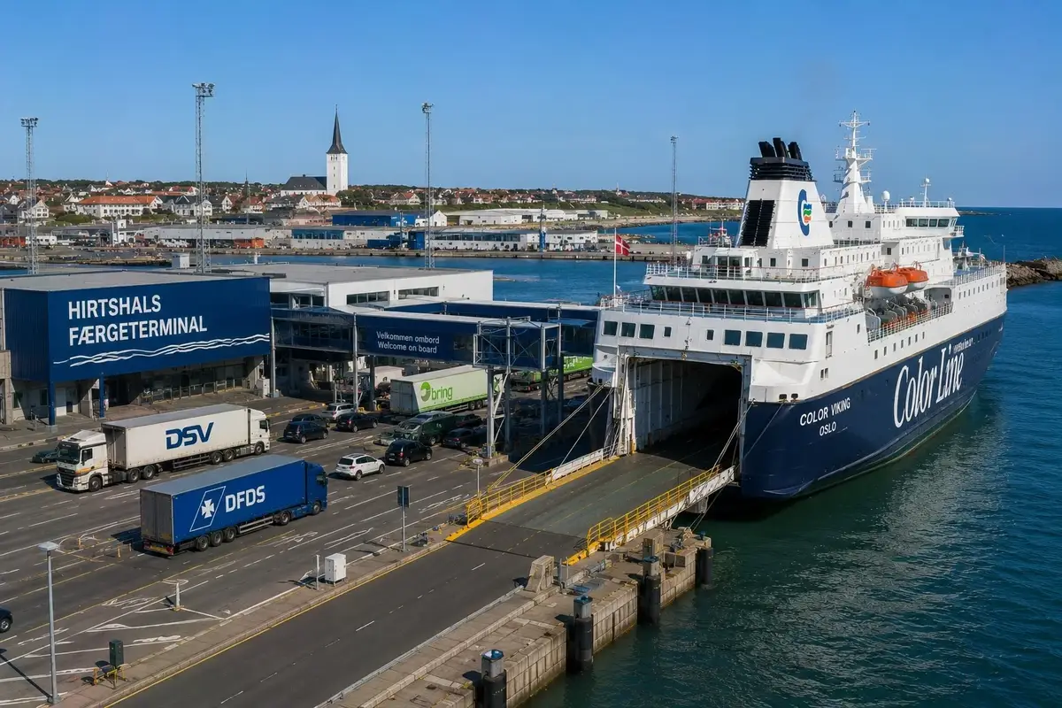 Passagiersveerbootterminal bij Hirtshals haven in Noord-Jutland