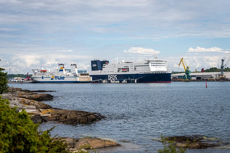 Passagiersveerboten bij Karlshamn haven