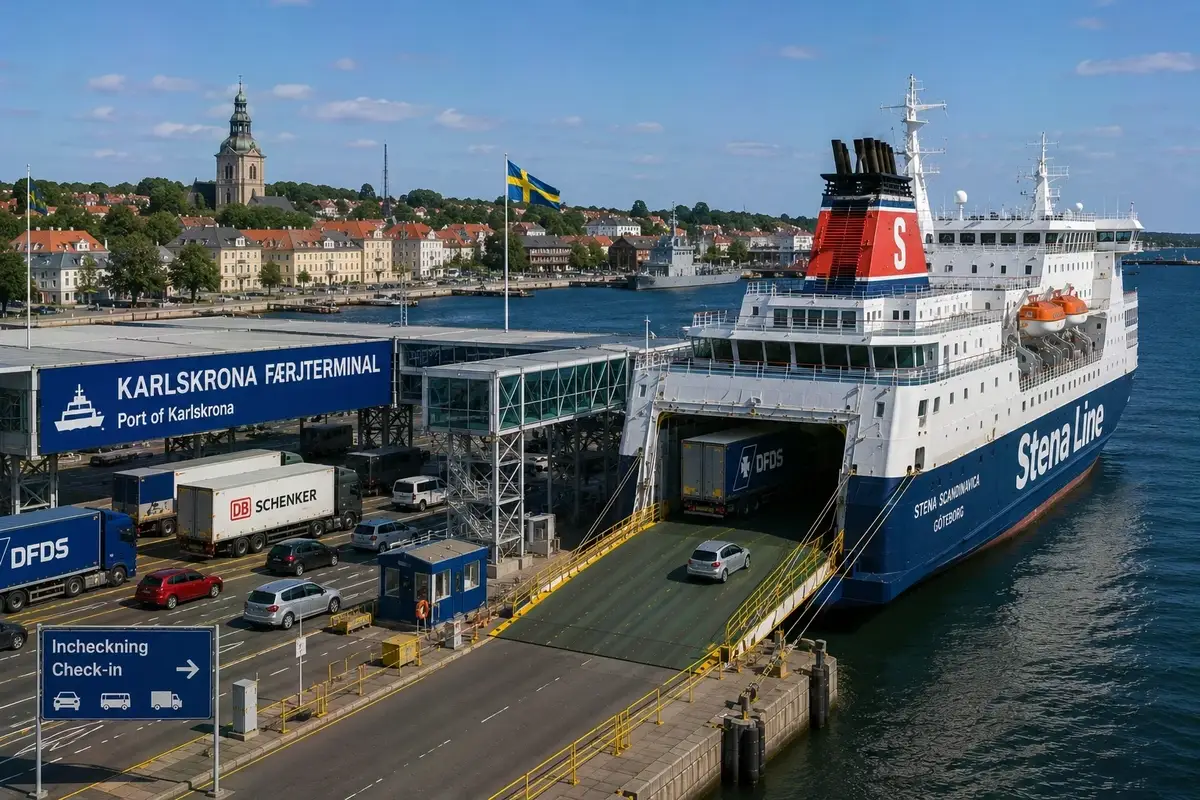 Stena Line veerboot bij Karlskrona veerbootterminal