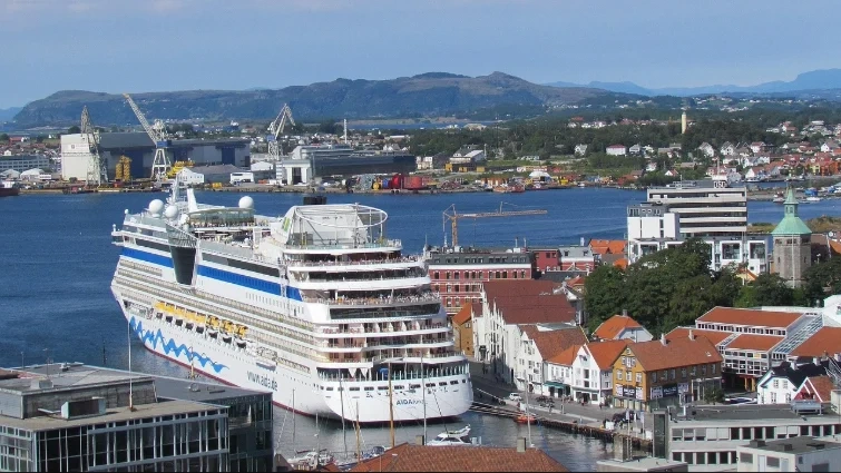 Stavanger haven en waterkant in westelijke Noorwegen