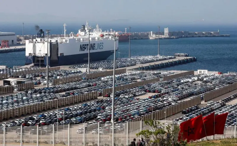 Tanger Med veerboot en voertuig terminal in Marokko