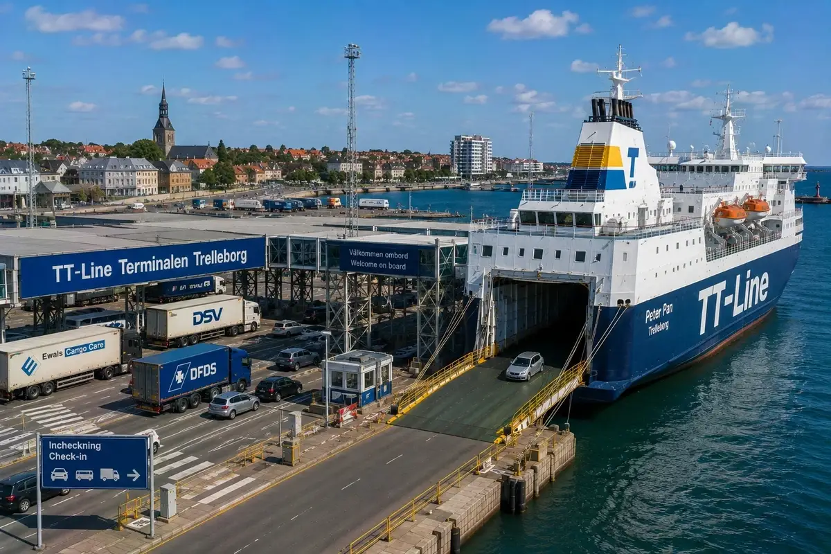 TT-Line veerboot bij Trelleborg veerbootterminal