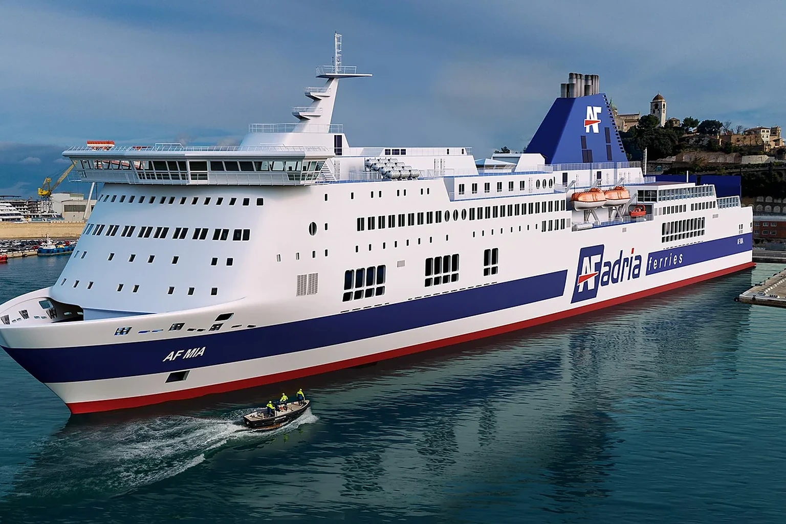 Passagiersveerboot van Adria Ferries op de Adriatische Zee