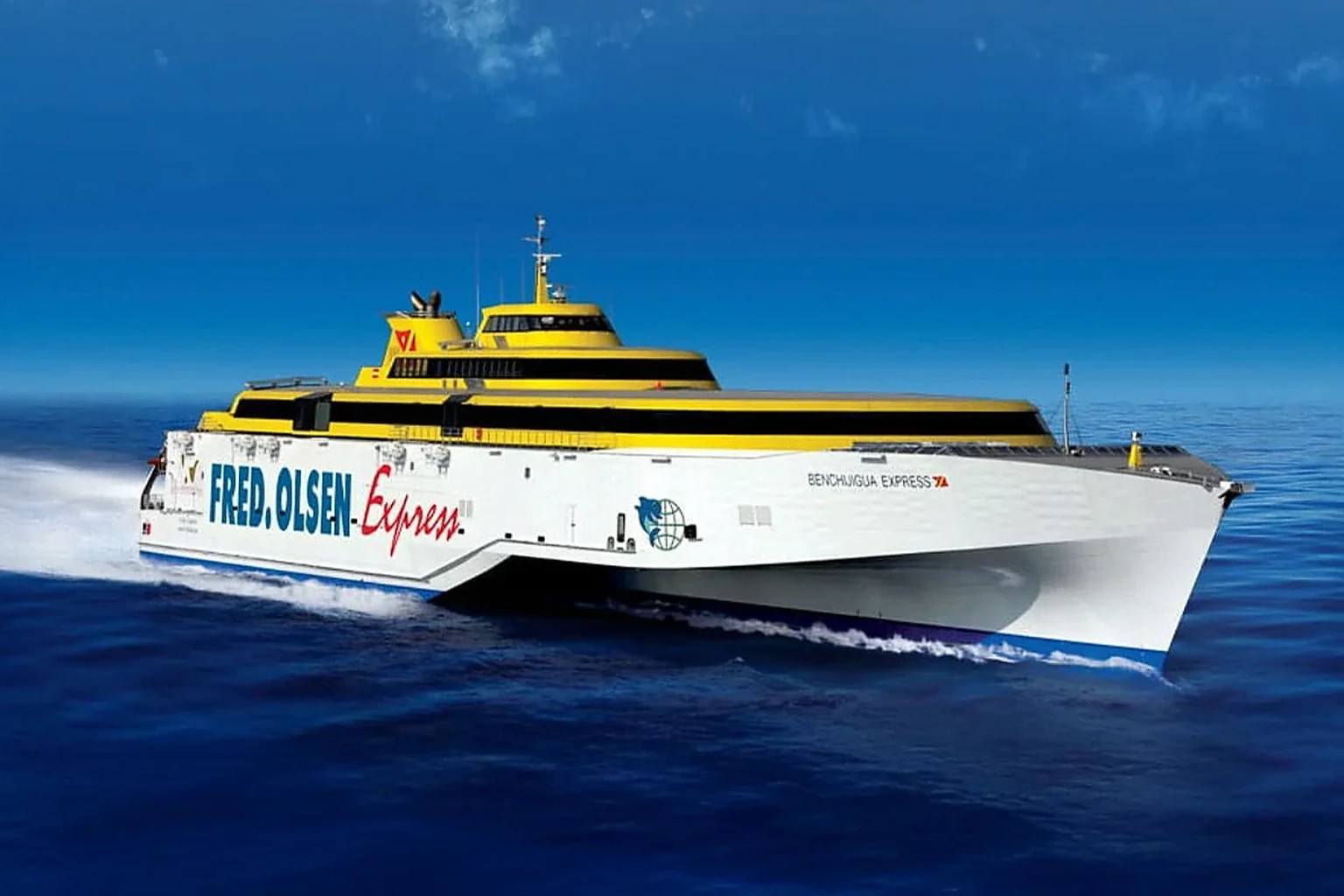 Snelle veerboot van Fred. Olsen Express op de Canarische Eilanden