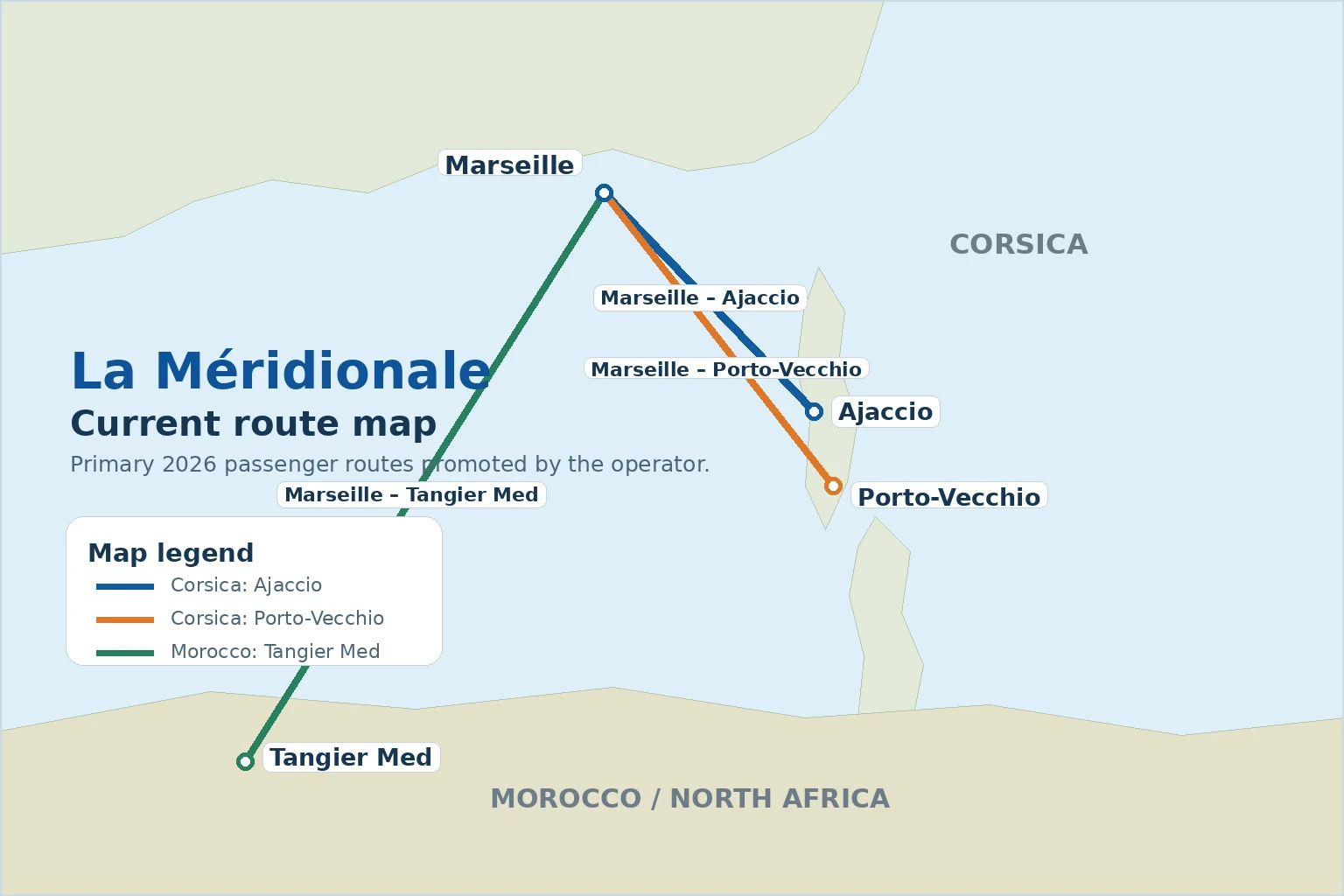 Routekaart van La Méridionale