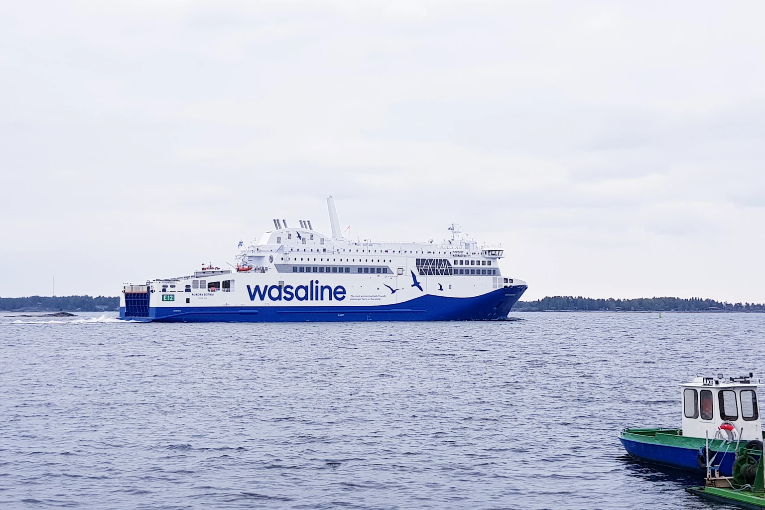 Aurora Botnia bij vertrek uit Vaasa